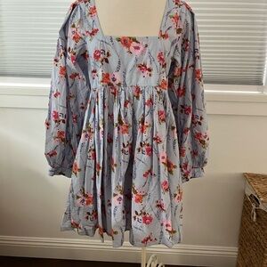 LoveShackFancy Long Sleeve Floral Dress